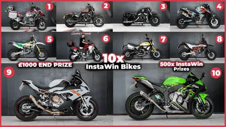 10x Motorbike Madness InstaWin (500x Total Prizes)