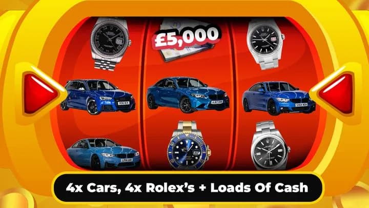  Cars, Rolex & Cash - 2,000x Instawins + £1,000 End Prize