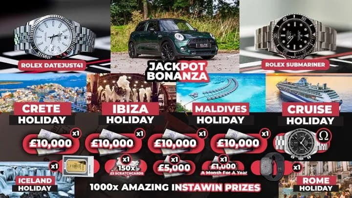 Jackpot Bonanza (1,000x InstaWins + £1,000 End Prize)