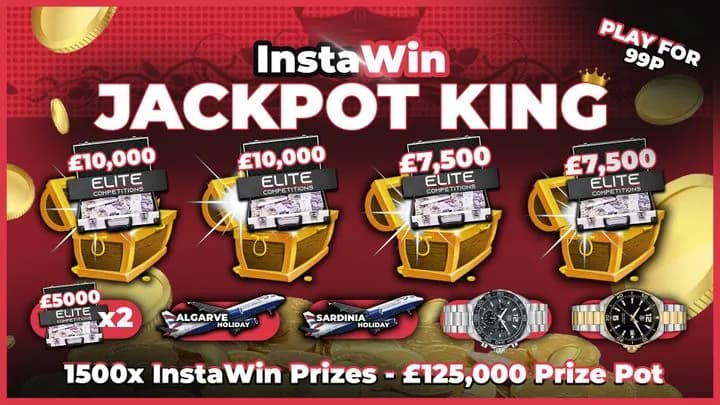"Jackpot King" £1,000 Main Prize + 1,500 InstaWins